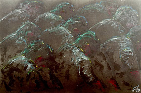 1999 - Assentados II - graffiti s tela.jpg