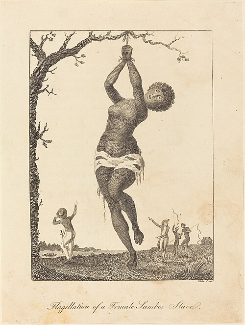 “Flagellation of a Female Samboe Slave” — William Blake após Stedman, 1793.jpg
