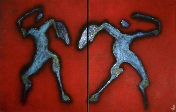 2000 - Luta Entre Faunos -graffiti s tela.jpg