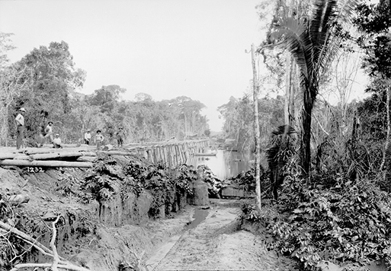 1232 - Trabalhadores_Executam_Obras_de_Construção_da_Via_Férrea_sobre_Ponte_em_Afluente_do_Rio_Madeira_-_,_Acervo_do_Museu_Paulista_da_USP.jpg