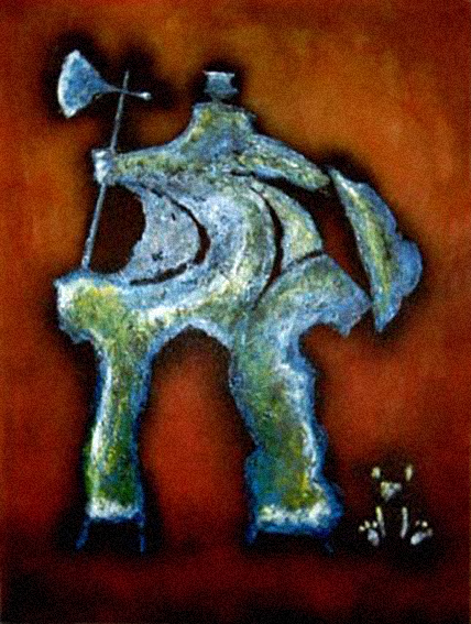 2004 - Samurai Com Urso de Pelúcia - acrílica s tela.jpg